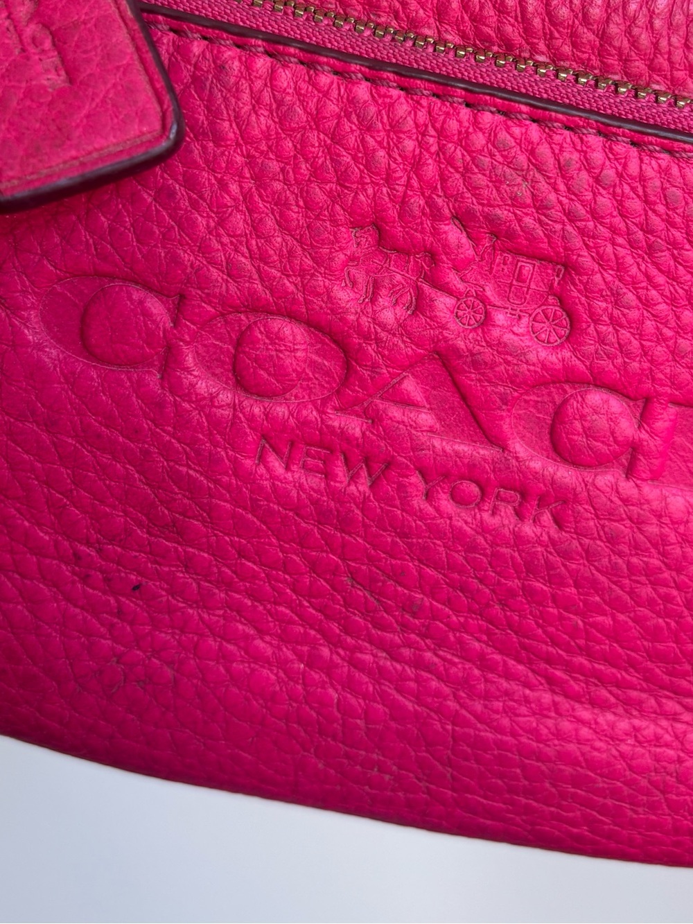 Coach double corner zip wristlet in hot pink - Picture 3 of 4